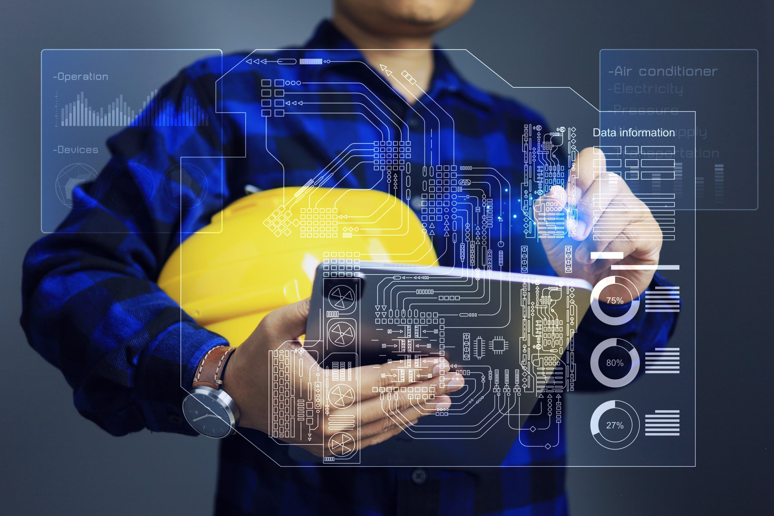 Facility,Management,Concept,With,Engineer,Using,Tablet,To,Monitoring,Single